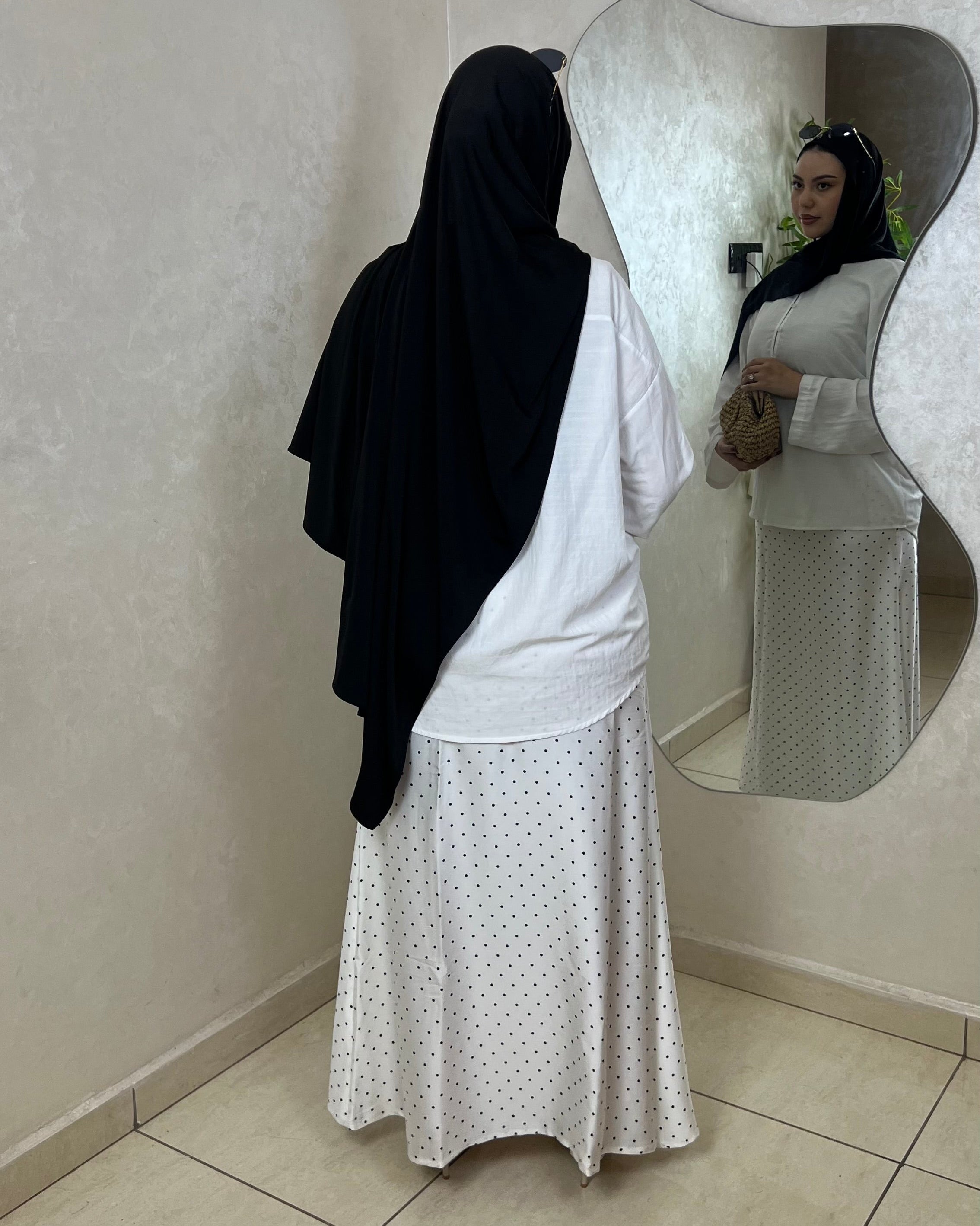 White with black Dots 
